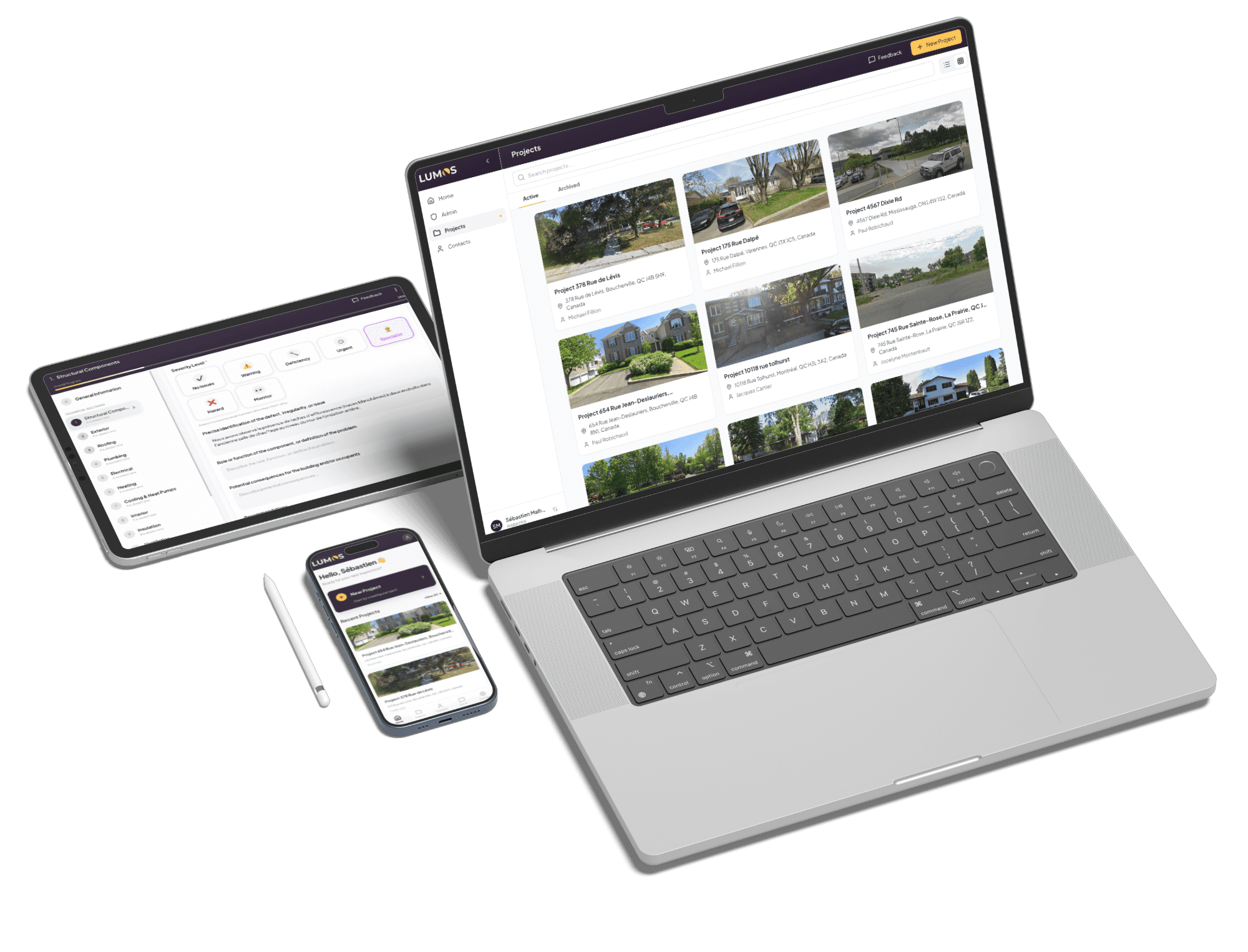 Lumos platform on laptop, tablet, and mobile devices